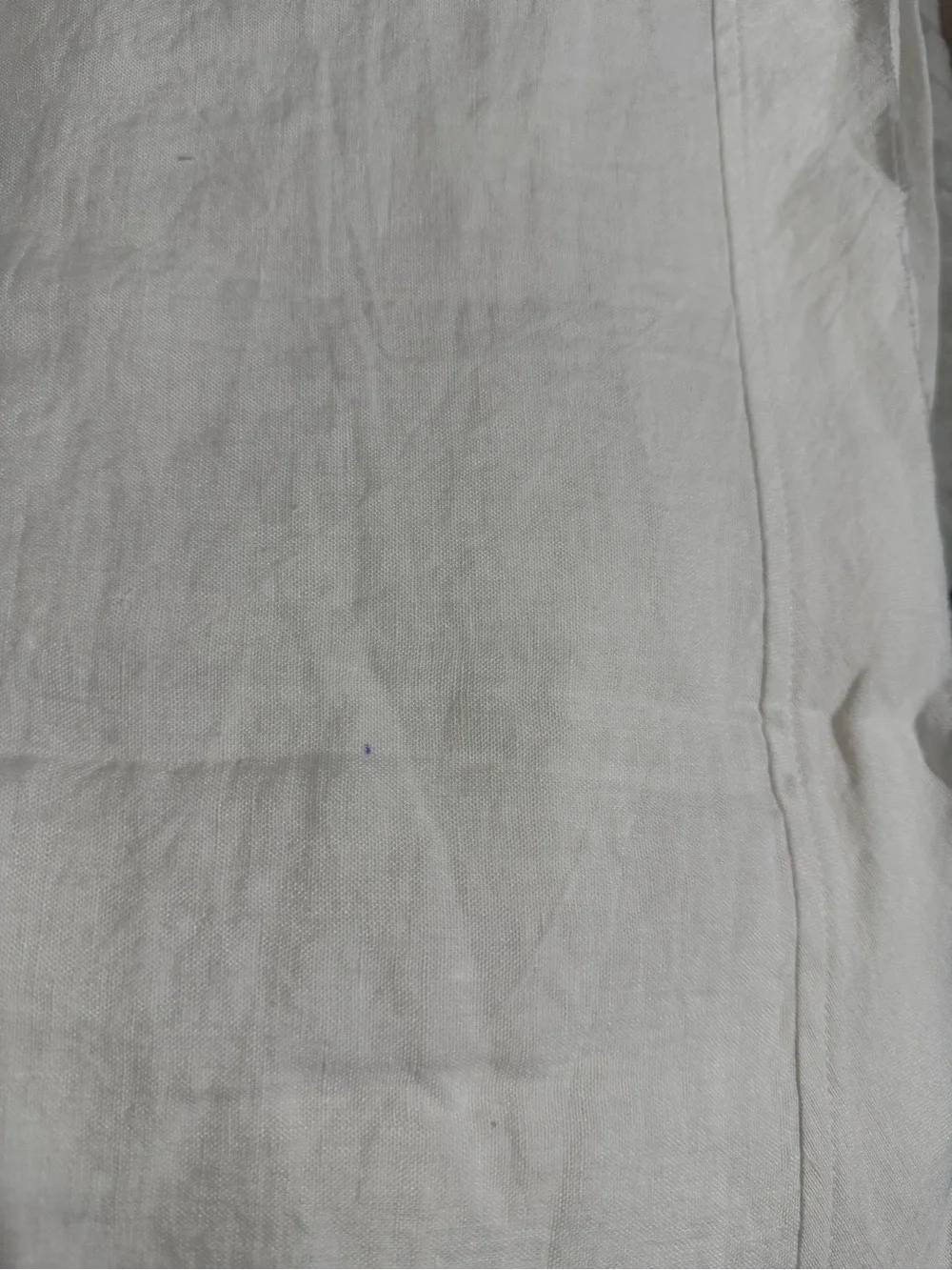 New Quince European Linen Double Flange Duvet Cover Set King/CalKing $214 White